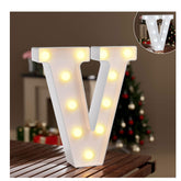 LED Light Up Marquee Letter V – Cool & Warm Glow