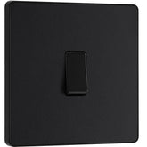 2 Way Screwless Wall Light Switch Matt Black 20A