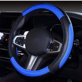 Car Steering Wheel Cover Soft Microfiber Anti-Slip Universal (Black Blue)
