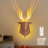No-Drill Reindeer Wall Light LED Night Lamp with Remote