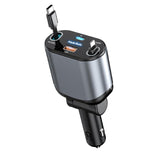 MAGJIEYX 100W Retractable Car Charger Dual USB-Cables & USB Ports