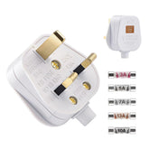 2 Pack 13A 3 Pin Plug White with Fuse Kit
