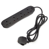 Four Socket Extension Lead 2m 13A Black