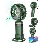 Mini Handheld USB Fan – Portable Rechargeable 5-Speed Folding Fan