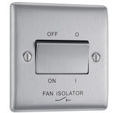 BG Electrical 3-Pole Fan Isolator Switch – Brushed Steel