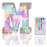 M Style Color Changing LED Letter Light with Remote, Diamond Glitter Alphabet Marquee Lamp, 18 Colors, Battery Powered Decorative Letter Light for Party, Wedding, Birthday, Home, Café and Bar Decor