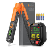 NEOTECK SOCKET TESTER WITH LCD DISPLAY & NON-CONTACT VOLTAGE TESTER PEN ORANGE 12-1000V AC DETECTOR KIT
