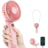 Handheld Portable Fan With 4000mAh, LED Display, 180° Adjustable Rechargeable, 6 Speed Power Bank for Home Office Bedroom Outdoor