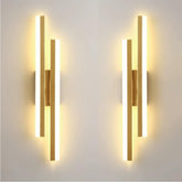 Modern LED Linear Wall Sconce 2 Pack Gold