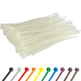 Gocableties White Cable Ties, 200mm x 2.5mm, Pack of 100, 8" Premium Nylon Zip Ties Clear/Natural, Multi-Purpose Plastic Tie Wraps, Secure Self-Locking Mechanism, for Home, Garden, Office and DIY