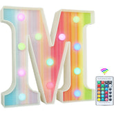 RGB Rainbow LED Letter Light M