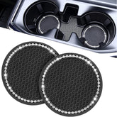 Car Cup Holder Coaster 2.67 inch Crystal Rhinestone Set of 2