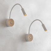 LED Wall Reading Lamp with Switch, Industrial White Wood Lamp, 360 Rotating Gooseneck Lamp, Wall Light for Bedroom, Hallway, Hotel, 3000K