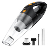 Handheld Cordless Vacuum Cleaner, High Power Car Vacuum with Dual Filters & Fast Charging, Portable Rechargeable Mini Vacuum for Home & Car Cleaning – Orange
