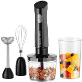 3-in-1 Hand Blender & Electric Chopper – 700ml Beaker, 500ml Bowl, Whisk, 2 Speeds + Pulse, Stainless Steel – Matte Charcoal
