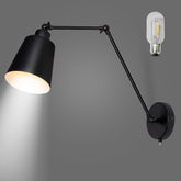 Vintage Wall Sconce Black Swing Arm Wall Light Industrial Wall Light for Restaurants Galleries Living Room Black E27