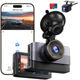 Dash Cam Front and Rear 4K+1080P WiFi with 64GB Card