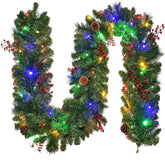 Christmas Garland With Lights 9FT Battery Powered