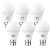 B22 LED Bulbs 60W Equivalent, 9W Cool White 6000K, Pack of 6