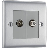 BG Electrical Double Co-Axial and TV/FM Socket