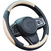 Car Steering Wheel Cover Leather - Soft Microfiber, Anti-Slip Beige