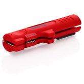Knipex 16 64 125 SB Cable Stripping Tool For Flat & Round Cables 125Mm Professional Wire Stripper Red Ergonomic Handle