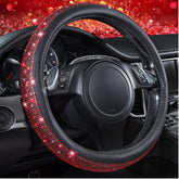 Bling Diamond Leather Steering Wheel Cover – Red Crystal Rhinestones