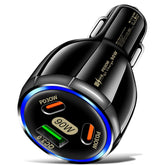 90W 3-Port USB C Fast Car Charger Adapter