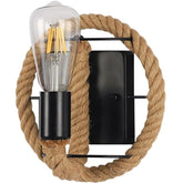Vintage Retro Wall Lamp American Rope Industrial Lamp Iron Pipe Tall Rope Wall Lamp Loft Restaurant Corridor Living Room Balcony Corridor Wall Lights (Bulb Not Included))