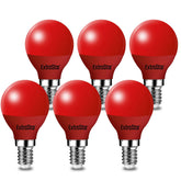 E14 LED Red Bulb 4W G45 Non-Dimmable, Pack of 6
