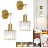 Battery Operated Crystal Wall Lights Set of 2 with Remote