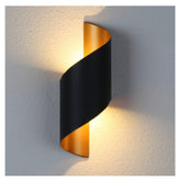 Spiral LED Wall Light 10W Up Down IP65 Black
