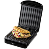 Small Electric Fit Grill 760W – Non-Stick Griddle, Panini & Toastie Maker – Drip Tray, Easy Clean, Energy Saving – Black