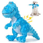 IOKHEIRA Dinosaur Squeaky Plush Dog Toy Interactive