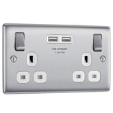 Double Switched Fast Power Socket with 2 USB Ports