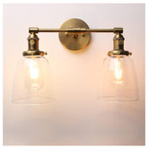 Phansthy 2-Light Industrial Wall Sconce with Oval Glass Shade