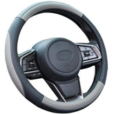 Car Steering Wheel Cover Leather - Soft Microfiber, Anti-Slip, Gray