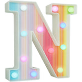 Rainbow LED Letter Light N 16 Color Remote