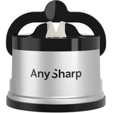 AnySharp Knife Sharpener – PowerGrip Suction Base | Hands-Free Safety | Sharpens All Kitchen Knives | Ideal for Hardened Steel & Serrated