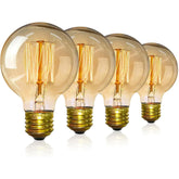 Vintage Edison Globe Bulbs 40W E27 Warm Light – 4 Pack