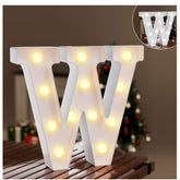 LED Light Up Marquee Letter W - Cool & Warm White