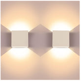 Modern LED Up Down Wall Light 6W Warm White 2 Pack
