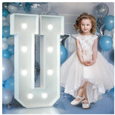 3FT Light Up Letters Birthday Decoration Large Letters U for Party Decorations Marquee Letters for Wedding Graduation Decorations Mosaic Arch Stand Pre-cut DIY Foamboard