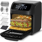 LLIVEKIT 12L Air Fryer Oven – 1800W, Rotisserie & Dehydrator, 12 Presets, 90-Min Timer, Preheat & Reheat, Oil-Less Cooking