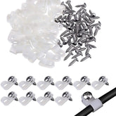 100pcs 1/2 Inch R-Type Cable Clips Nylon Rope Light Mounting Clips with Stainless Steel Screws for Indoor Outdoor Electrical Wire Clamp Organizer Cable (White-1/2 inch)