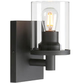 Modern Black Glass Cylinder Wall Sconce E27