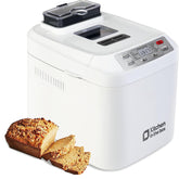 12-in-1 Bread Maker with Gluten-Free Setting & Auto Nut Dispenser – Nonstick Pan, 2 Loaf Sizes, 13H Delay Timer – White