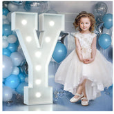 3FT Light Up Letters Birthday Decoration Large Letters Y for Party Decorations Marquee Letters for Wedding Graduation Decorations Mosaic Arch Stand Pre-cut DIY Foamboard