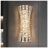 Modern Chrome Crystal Wall Sconce Light Fixture