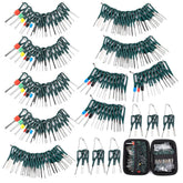 TERMINAL REMOVAL TOOL KIT 172 PCS DEPINNING TOOL ELECTRICAL CONNECTOR PIN REMOVAL TOOL SET WITH WATERPROOF PROTECTIVE BAG FOR AUTOMOTIVE & HOUSEHOLD USE